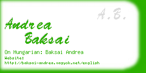 andrea baksai business card